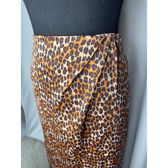 Urban Outfitters Leopard‎ Animal Print Kelly Tulip Wrap Midi Skirt Sz S - Picture 2 of 9